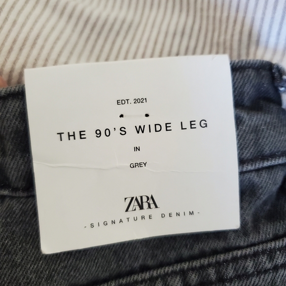 Zara Wide Leg Jeans Gray - Picture 14 of 14